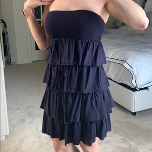 J Crew Strapless navy blue dress S